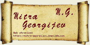 Mitra Georgijev vizit kartica